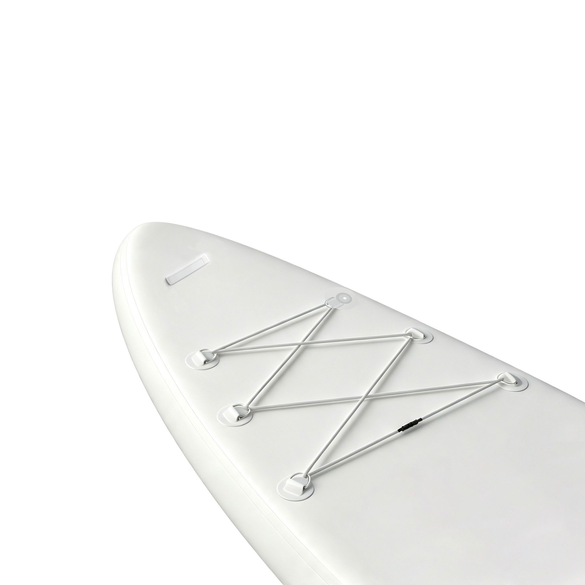 Close-up of the nose area with handle base and D-rings.